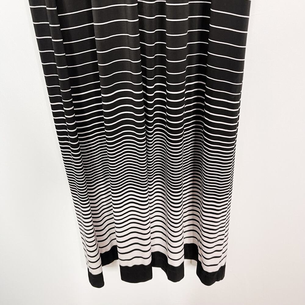 Soma Medium M Black White Striped Halter Neck Maxi Dress Jersey Soft Casual - Picture 8 of 14